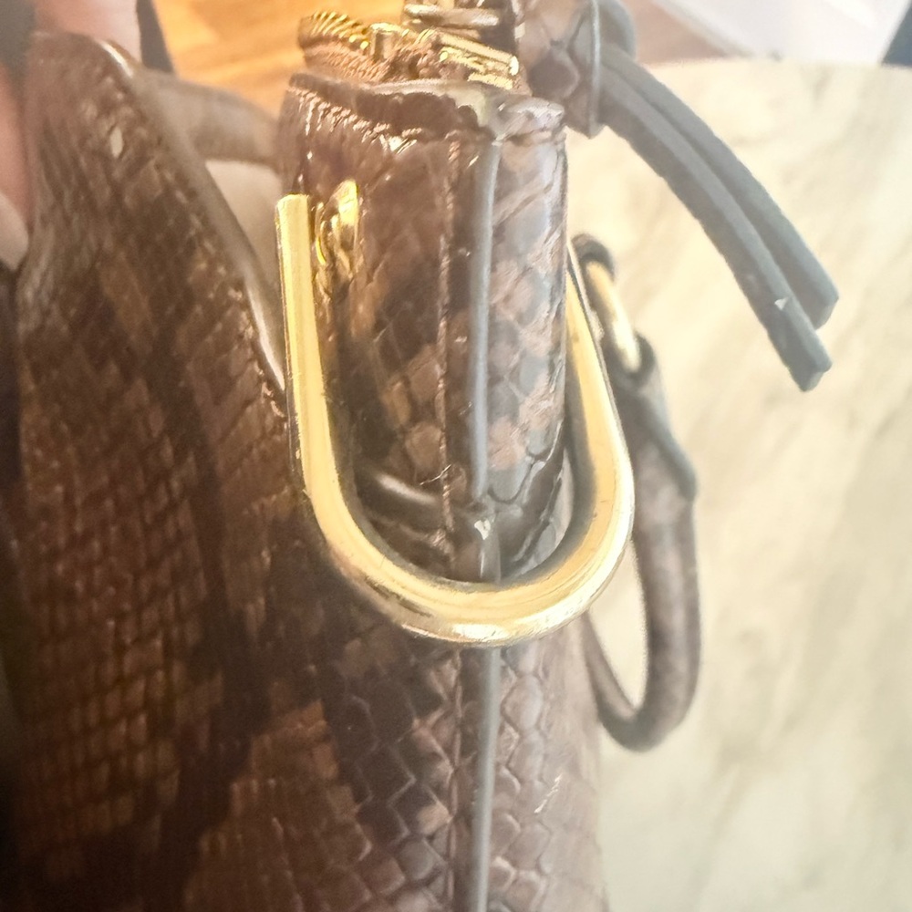 Michael Kors Elson Brown Python-Embossed Leather … - image 15